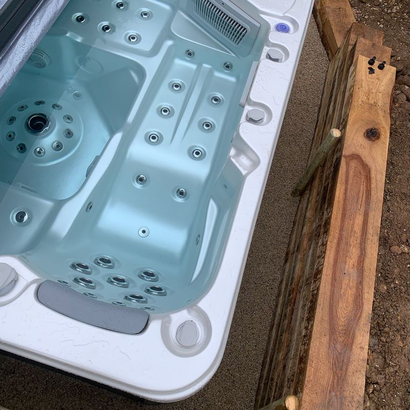 Cadre De Bordure Pour Spa Deuba - Habillage Pour Bain Bulles Lay-Z Spa, 203 Cm De Diamètre, Avec Plateforme En Bois
